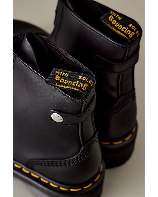 Dr. Martens Black Jetta Zipped Sendal Leather Platform Boots