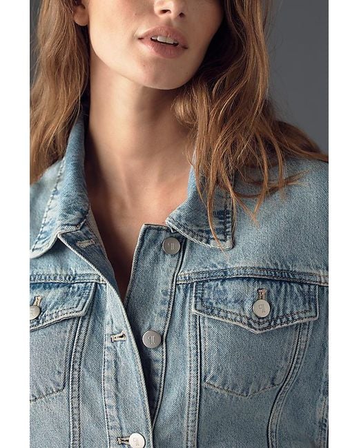 Pilcro Blue Denim Trucker Cape Jacket