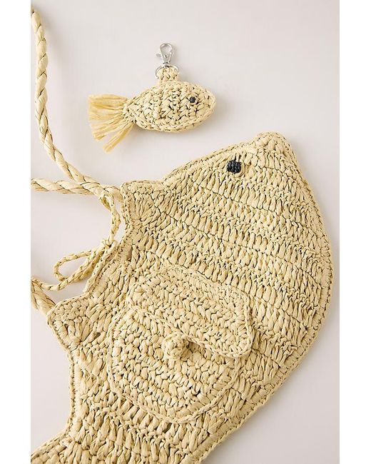 Damson Madder Natural Raffia Fish Bag