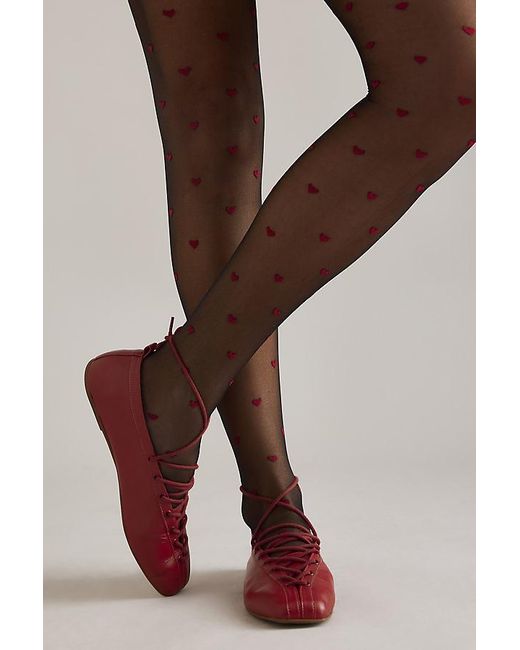 By Anthropologie Brown Heart Tights