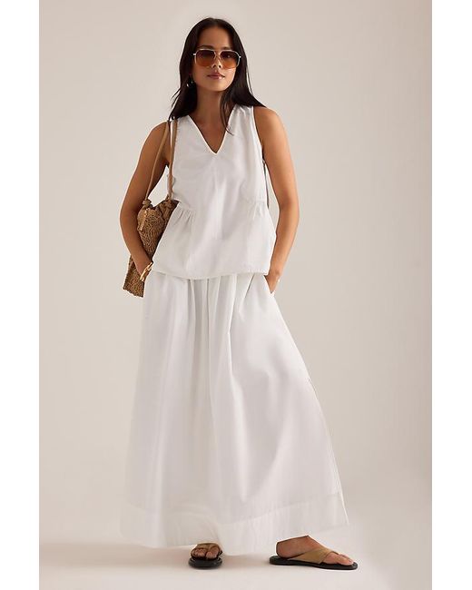 SELECTED Natural Sleeveless V-Neck Peplum Top