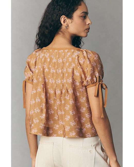 By Anthropologie Gray Scoop-Neck Swing Top