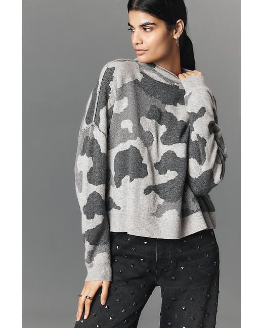 Pilcro Gray Alani Cashmere Mock Neck Jumper