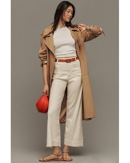 Maeve Gray The Colette Cropped Wide-Leg Trousers By Linen Edition