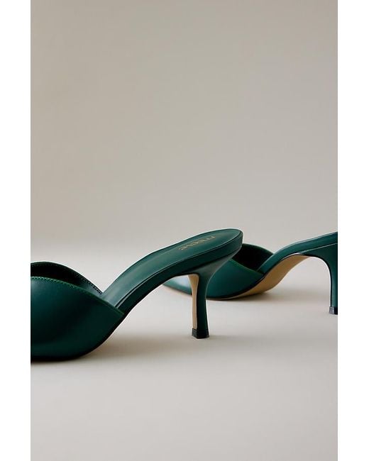Maeve Green Peep Toe Kitten Heels