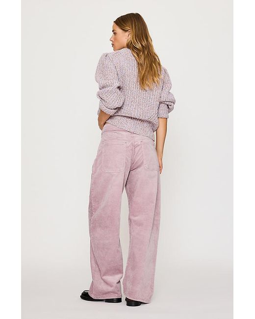 Pilcro Pink The Kayden Cord Mid-Rise Barrel Trousers By