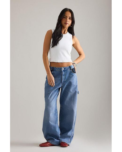 Damson Madder Blue Drew Relaxed Faded Jeans