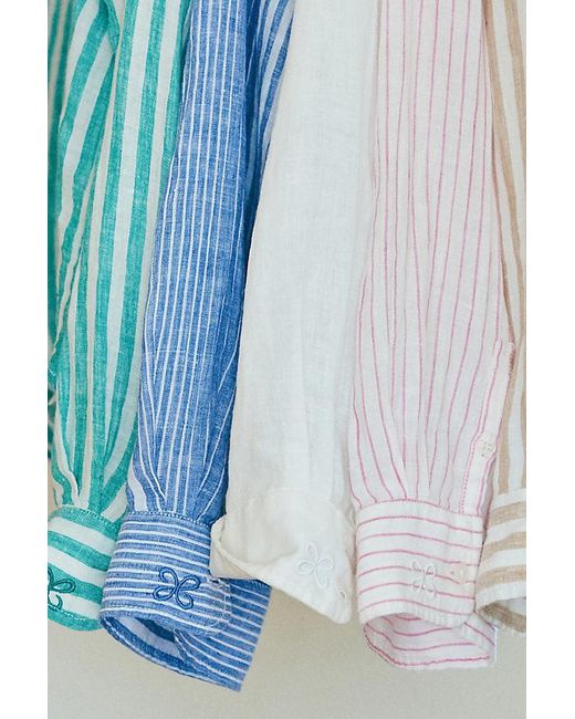 Maeve Natural The Shrunken Linen Bennet Buttondown Shirt By