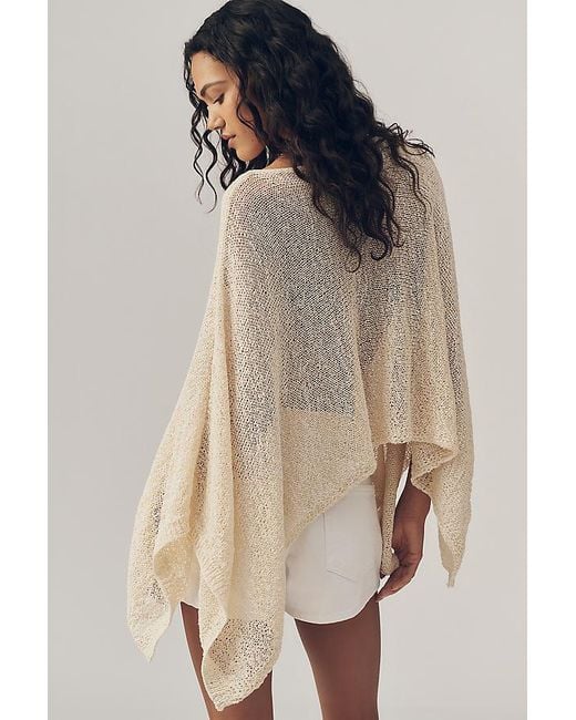 By Anthropologie Brown Gauze Knit Poncho