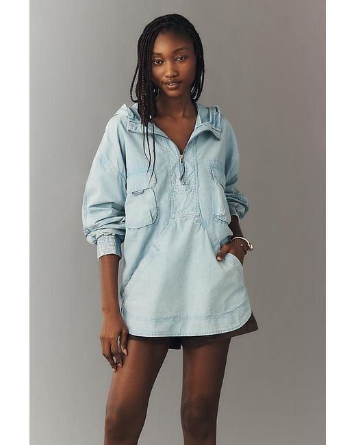 Pilcro Blue Lakeside Popover Jacket