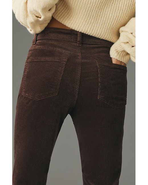 Pilcro Gray The Yaya Mid-Rise Corduroy Crop Flare Jeans By