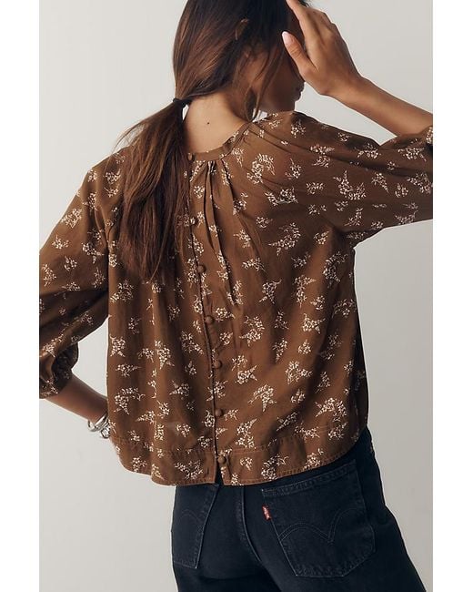 Pilcro Blue Cropped Blouse