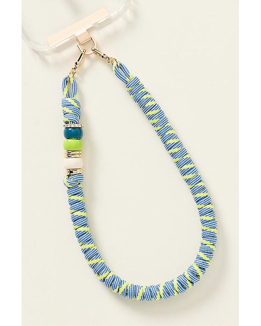 By Anthropologie Blue Woven Cord Phone Chain