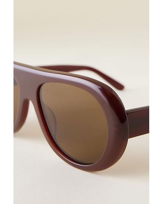 By Anthropologie Brown Bubble Aviator Sunglasses