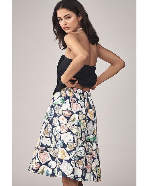Maeve Multicolor The Jacie Poplin Printed Knee-Length Skirt By