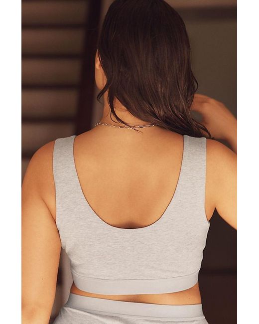 By Anthropologie Brown Scoop-Neck Cotton Bra