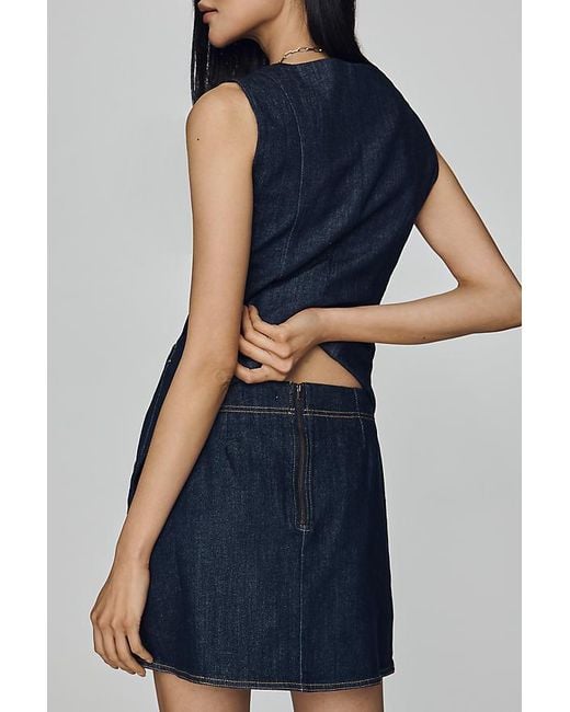 Maeve Blue Denim Mini Skirt
