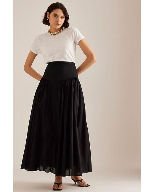 Bardot Black Amorette Basque-Waist Maxi Skirt