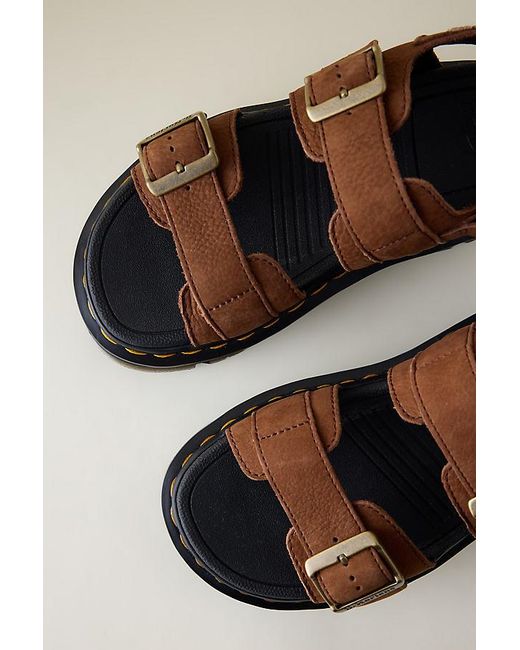Dr. Martens Brown Zebzag Nubuck Platform Sandals