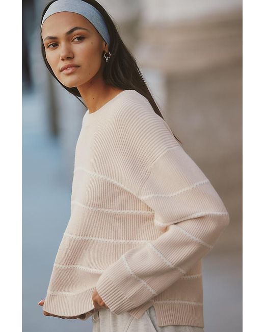 Varley White Meryl Stripe Jumper