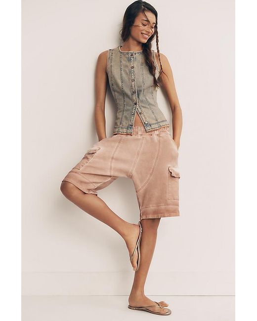 Pilcro Natural Soft Wash Harem Shorts By