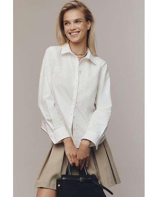 Maeve White The Gracelyn Slim Buttondown Shirt By