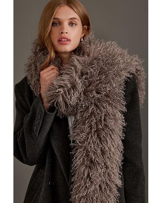 By Anthropologie Brown Shaggy Scarf