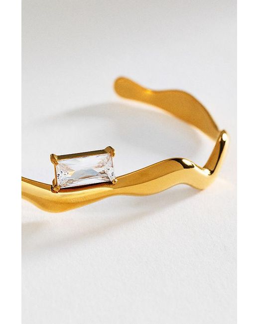 By Anthropologie White Water Resistant Wavy Cuff Bracelet