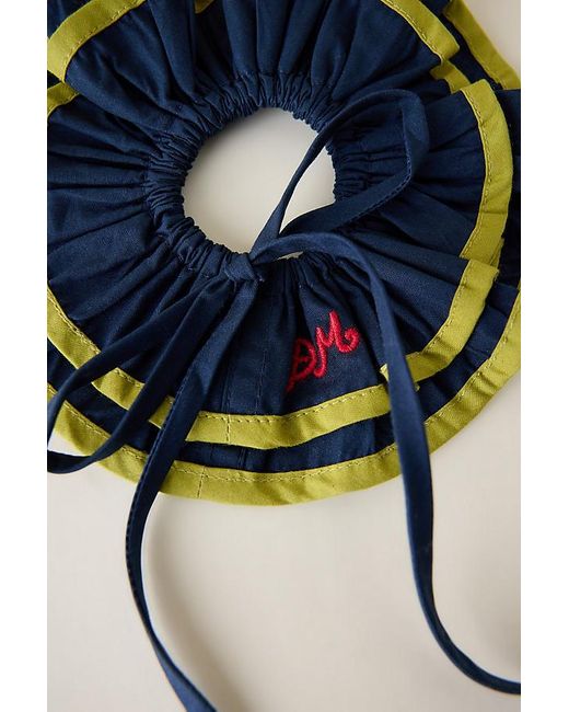 Damson Madder Black Piping Tie Scrunchie
