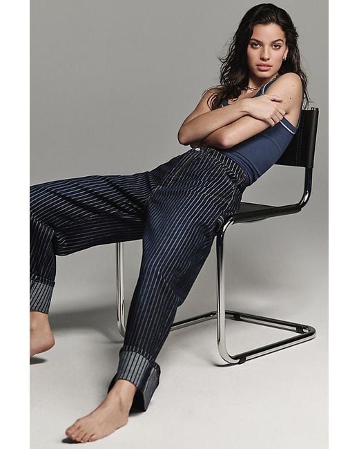 Pilcro Blue High-Rise Carpenter Barrel Jeans