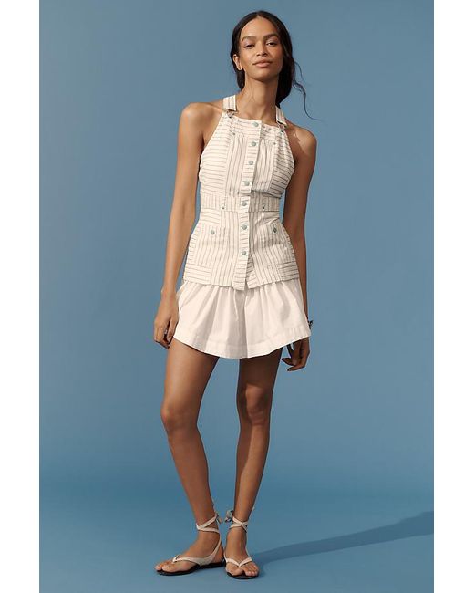 Maeve Blue Sleeveless Square-Neck Overall Top