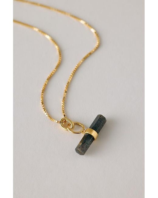 Rachel Jackson Blue Aventurine Disco T-Bar Necklace