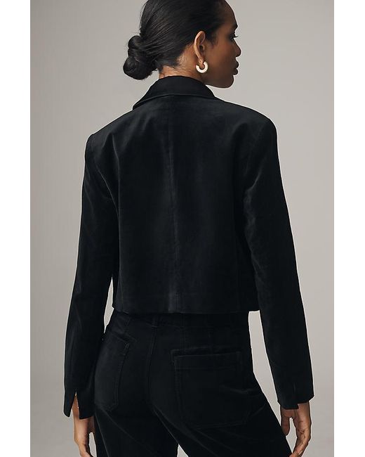 Maeve Black Cropped Tux Blazer