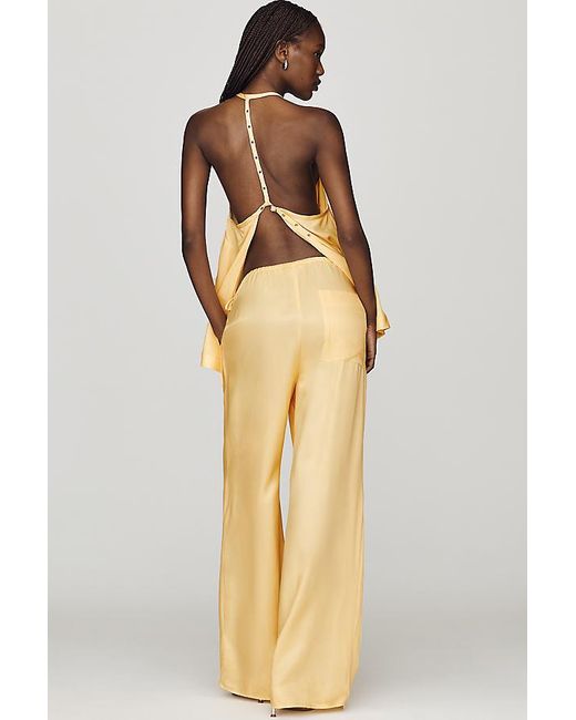 By Anthropologie Natural Silky Wide-Leg Trousers
