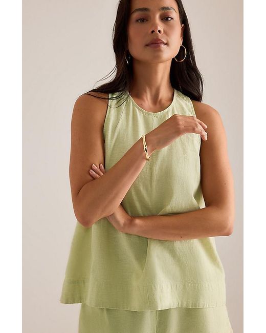 SELECTED Green Luisa Linen-Blend Top
