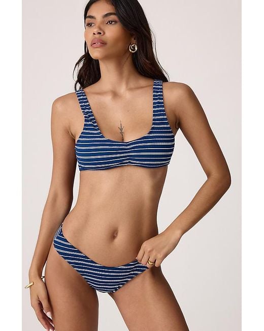 Rhythm Blue Vista Stripe High-Leg Bikini Bottoms