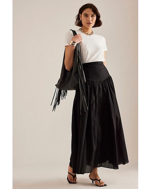 Bardot Black Amorette Basque-Waist Maxi Skirt