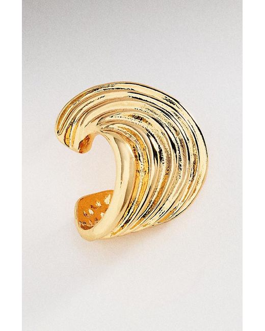 By Anthropologie Metallic Textured Huggie Hoop Earrings