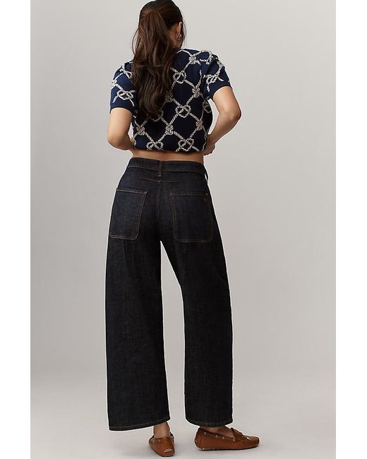 Pilcro Blue The Kayden High-Rise Carpenter Barrel Trousers By