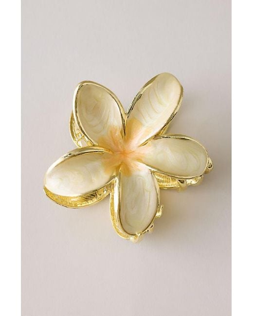 By Anthropologie Natural Metal Flower Hair Claw Clip