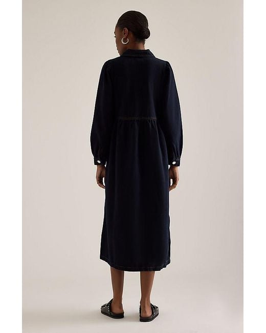 ALIGNE Black Gabriella Long-Sleeve Denim Midi Dress
