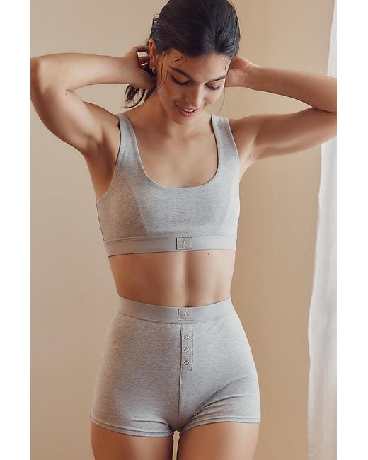 By Anthropologie Brown Scoop-Neck Cotton Bra