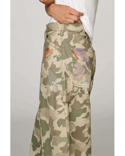 Pilcro Natural The Kayden High-Rise Camo Carpenter Barrel Trousers By