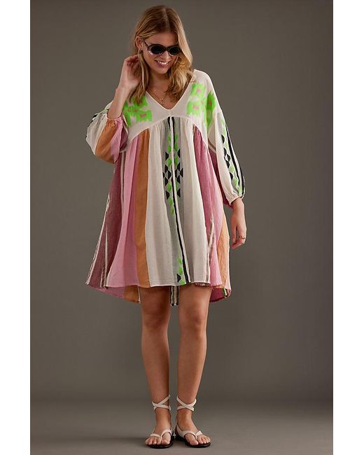 Devotion Multicolor Lili Long-sleeve V-neck Printed Mini Dress