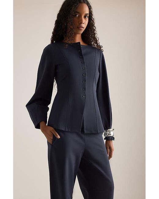 ALIGNE Blue Markus Ponte Barrel Trousers
