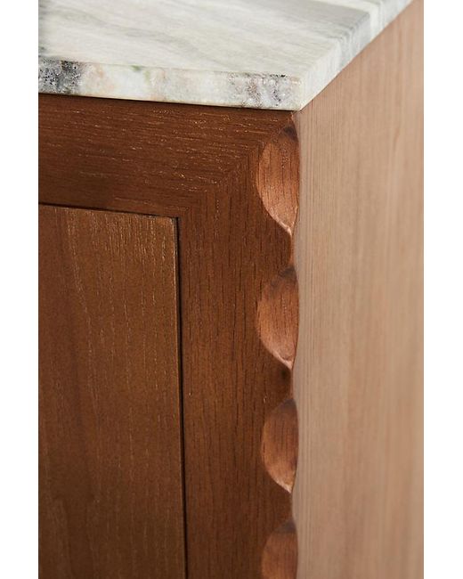Anthropologie Green Brentley Rectangular Marble Top Sideboard