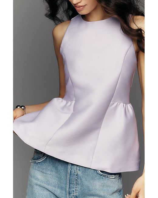 ALIGNE Gray Solstice Satin Peplum Top