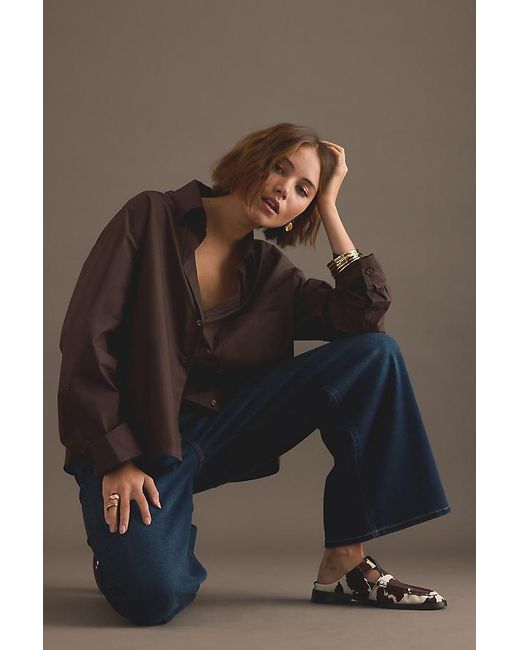 Citizens of Humanity Blue Lyra Wide-Leg Crop Jeans