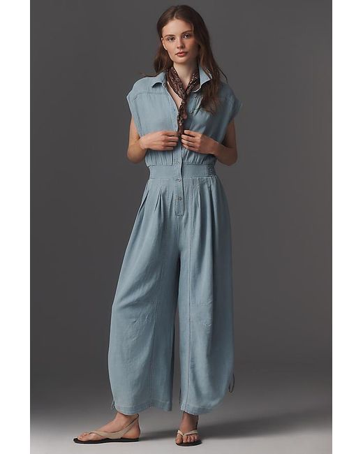 By Anthropologie Gray Parachute Jumpsuit