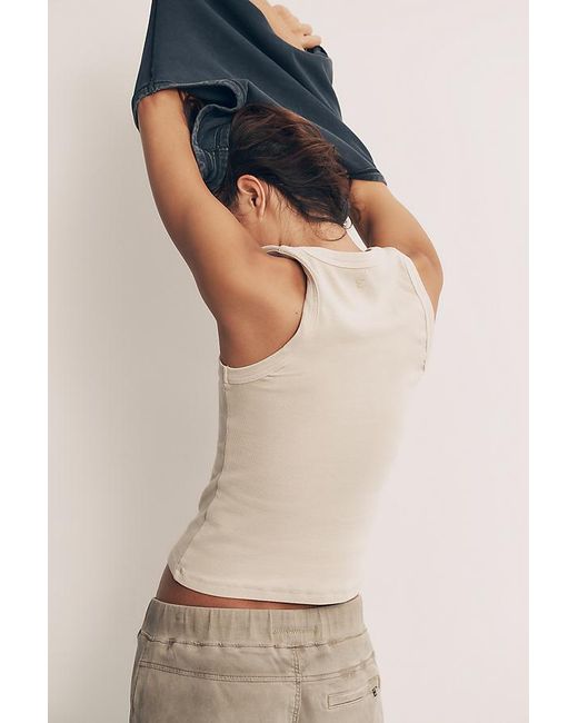 Pilcro Natural Soft Wash Icon Tank Top By